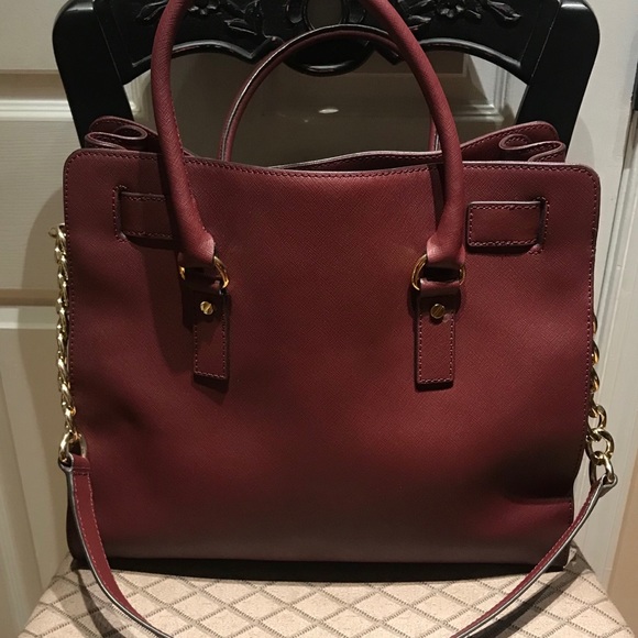 Michael Kors Maroon Large Hamilton Bag - Picture 2 of 8